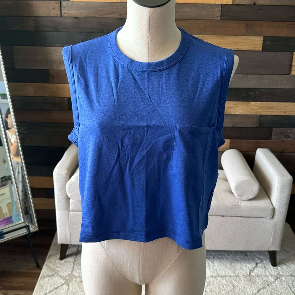 Blue Cotton Soft Baggy TankTop Women S